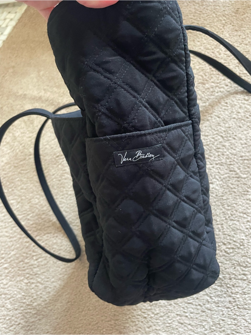 Vera Bradley Black Quilted Tote Bag - Picture 3 of 7